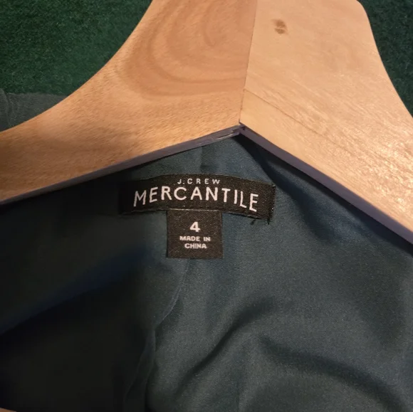 JCrew Green Women's Wool Blend Stand-Collar Coat Size 4 - Picture 3 of 9